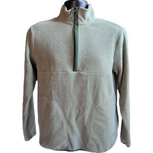 Goodfellow & Co Olive Green Fleece Quarter Zip Pullover Classic Fit Y2K